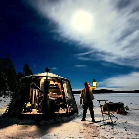 Unique Warm Glass Igloo On A Frozen In Ivalo *