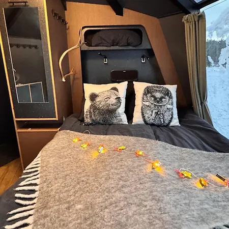 Unique Warm Glass Igloo On A Frozen In Ivalo Inari