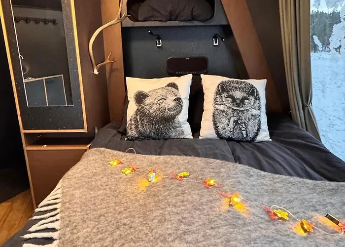 Unique Warm Glass Igloo On A Frozen In Ivalo Inari